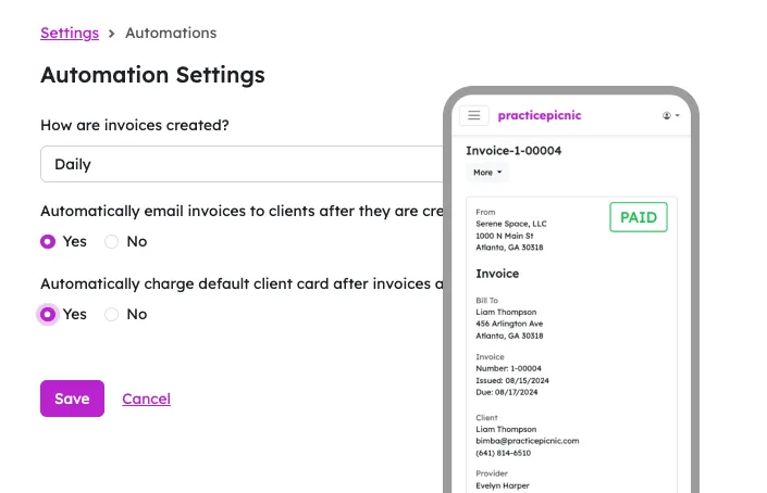 automate client payments screenshot